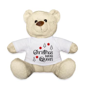 Funny cooking apron for Christmas - Teddy Bear - white - Front