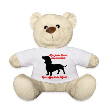 Farben änderbar | Alles für den Dackel... - Teddy - Weiß - Vorne