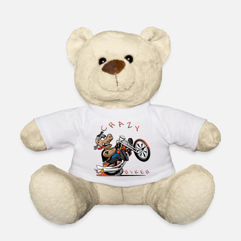 Wilder Hund Biker Cartoon - Teddy - Weiß