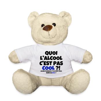 alcool, alcool humour, buveur de compétition - Nounours - blanc - Devant