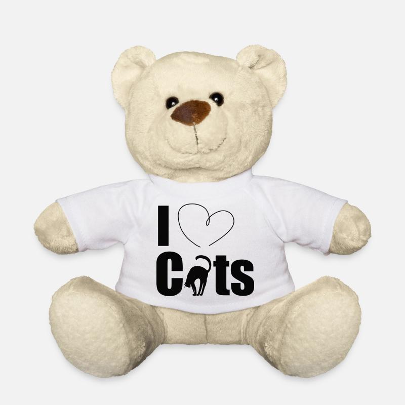 I love cats - Teddy Bear - white