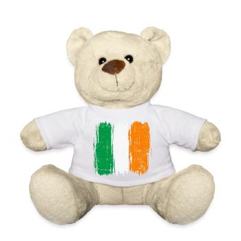 Drapeau italien coups de pinceau - Nounours - blanc - Devant