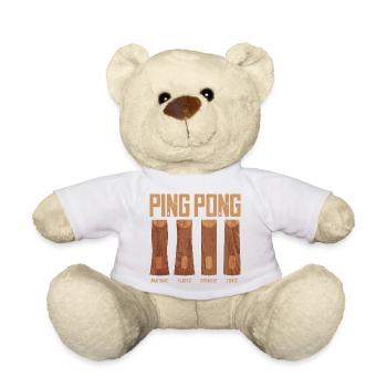 Table Tennis Racket Grip Types Table Tennis - Teddy Bear - white - Front