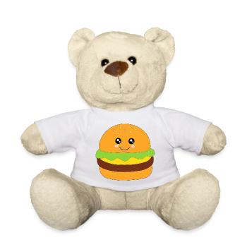 Kawaii, burgers, fast food - Teddy Bear - white - Front