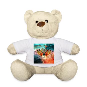 Farbiger Schmetterlingstraum - Teddy - Weiß - Vorne