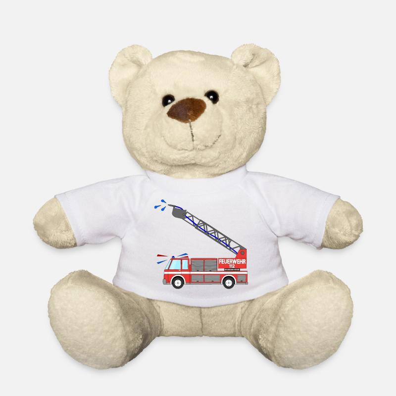 Feuerwehrauto mit Leiter - Teddy - Weiß