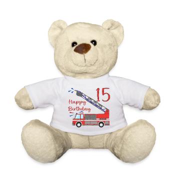 Feuerwehrauto Happy Birthday 15 - Teddy - Weiß - Vorne
