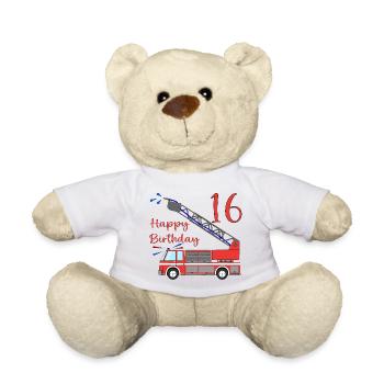 Feuerwehrauto Happy Birthday 16 - Teddy - Weiß - Vorne