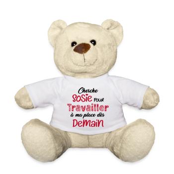 Cherche sosie pour travailler à ma place demain ! - Nounours - blanc - Devant