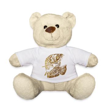 Arowana Fish Gold Graphic Fish Lover Fishing Gear - Teddy Bear - white - Front