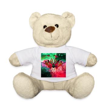 Farbexplosiver Schmetterling Naturkunst - Teddy - Weiß - Vorne