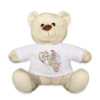 Motocross Bunte Farbe Grafik Männer Frauen & Kinder - Teddy - Weiß - Vorne