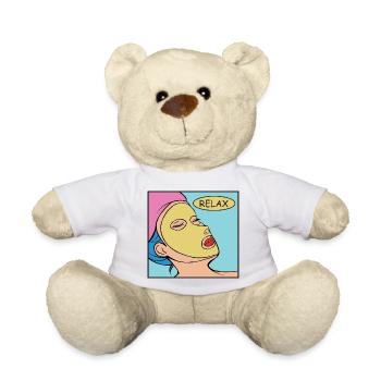Relax Pop Art Face Mask - Teddy Bear - white - Front