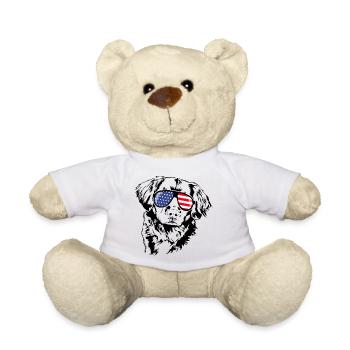 NEW SCOTIA DUCK TOLLING RETRIEVER America Flag - Nounours - blanc - Devant