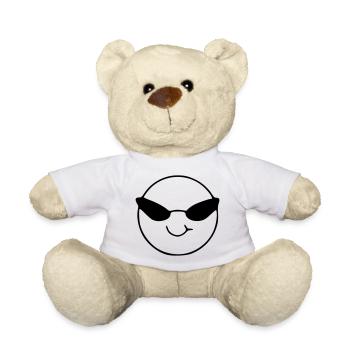Emoji sketch cool black - Teddy Bear - white - Front