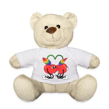 cerise, queer, cherry, hugging - Nounours - blanc - Devant
