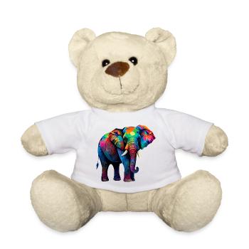 Coole bunte Elefant-Tier-Elefant-Liebhaber - Teddy - Weiß - Vorne