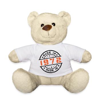 Année de naissance Anniversaire Né en - Fabriqué en 1972 - Nounours - blanc - Devant