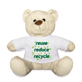 Reduzieren, Wiederverwenden, Recyceln - Teddy - Weiß - Vorne