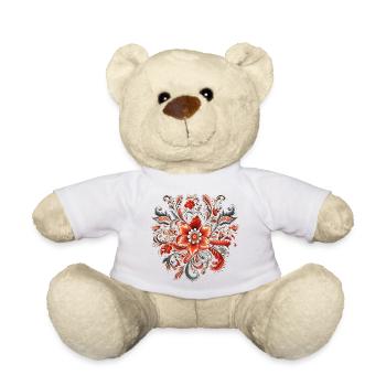 Florales Muster - indischer Stil - Teddy - Weiß - Vorne