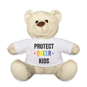 Mois de la fierté LGBT - Protégez les enfants queer - Nounours - blanc - Devant