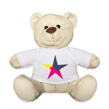 STAR. STARS. STAR. FEAST. ANNIVERSARY. CHRISTMAS - Teddy Bear - white - Front