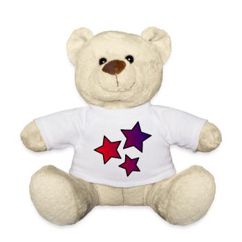 STAR. STARS. STAR. FEAST. ANNIVERSARY. CHRISTMAS - Teddy Bear - white - Front