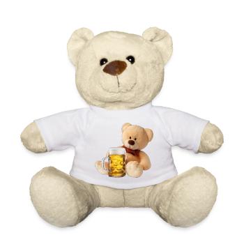Bär mit Bier Biershirt Biertrinker - Teddy - Weiß - Vorne