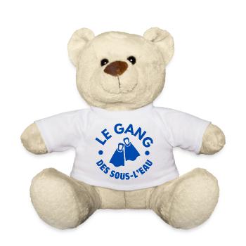plongée, sous-marine, tuba, plongeur - Nounours - blanc - Devant