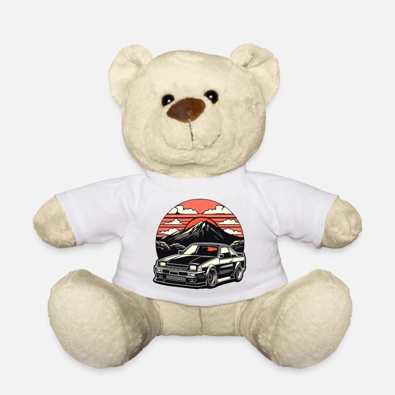 JDM-Auto Japanische Retro-Autorenn-Drift-Legende - Teddy - Weiß