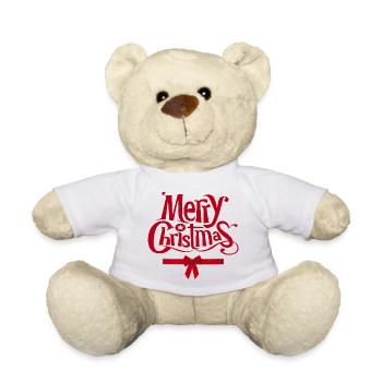 Weihnachten, Frohe Weihnachten, Frohe Weihnachten - Teddy - Weiß - Vorne