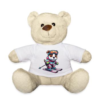 Chien American Staffordshire Terrier Ski Skieur - Nounours - blanc - Devant