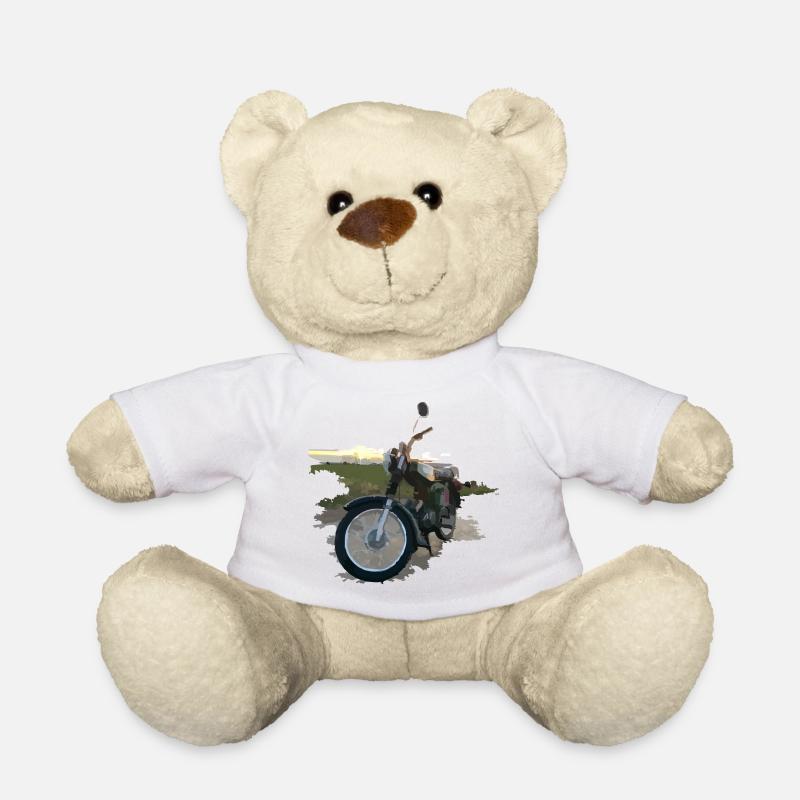Moped im Sonnenuntergang - Teddy - Weiß