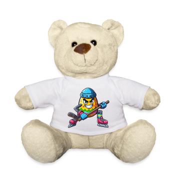 Osterei Eishockey Design | Eishockeyspieler - Teddy - Weiß - Vorne