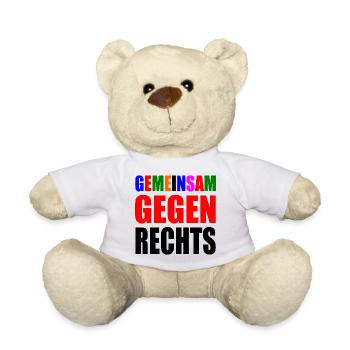 gemeinsam gegen rechts - Teddy - Weiß - Vorne