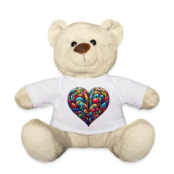 Colorful Heart - Teddy Bear - white - Front