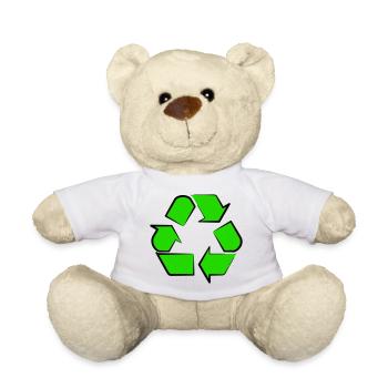 Icône du recyclage néon - Nounours - blanc - Devant
