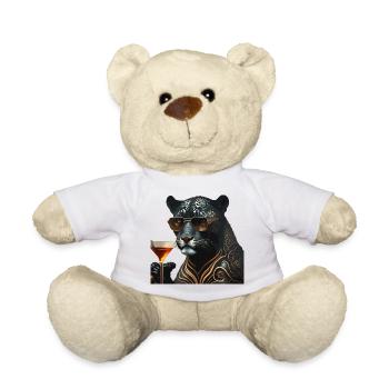 Chic Panther mit Sonnenbrille und Drink - Teddy - Weiß - Vorne