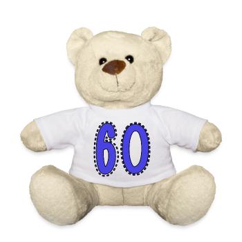 60. 60 JAHRE. 60. JAHRESTAG. 60. GEBURTSTAG. - Teddy - Weiß - Vorne