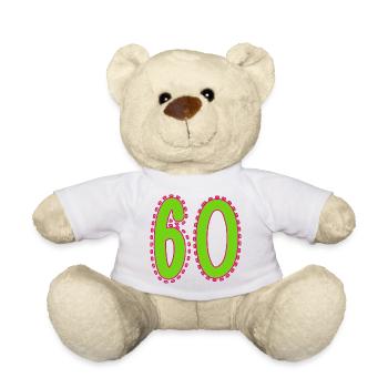 60. 60 JAHRE. 60. JAHRESTAG. 60. GEBURTSTAG. - Teddy - Weiß - Vorne