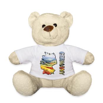 Aquarell Landkarte Deutschalnd - Teddy - Weiß - Vorne