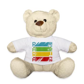 Retro Gamers Pixel Multicolor - Teddy - Weiß - Vorne