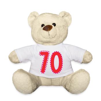 70. 70 JAHRE. 70. JAHRESTAG. 70-JÄHRIGES JUBILÄUM. - Teddy - Weiß - Vorne