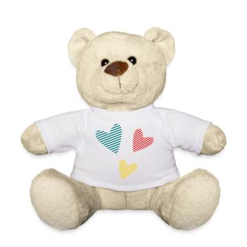 HERZ. PAPA. MAMA. Junggesellinnenabschied. BEBE. KIND. HERZ. FEST - Teddy - Weiß - Vorne