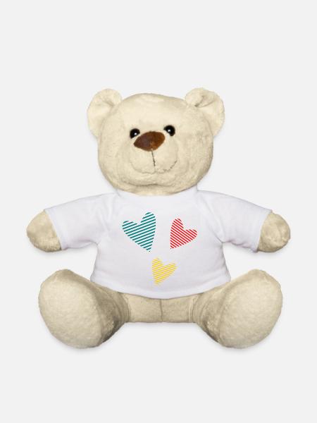 CŒUR. PAPA. MAMAN. EVJF. BEBE. ENFANT. COEUR. FÊTE - Nounours - blanc