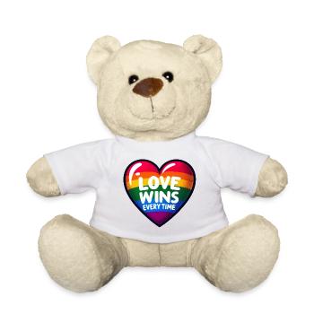 LIEBE GEWINNT JEDES MAL: Feiern Sie Stolz und Einheit - Teddy - Weiß - Vorne