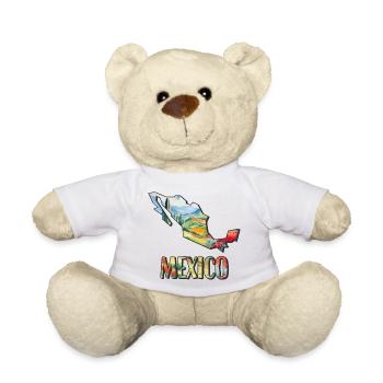 Carte à l’aquarelle du Mexique - Nounours - blanc - Devant