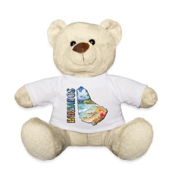 Carte à l’aquarelle Barbade - Nounours - blanc - Devant