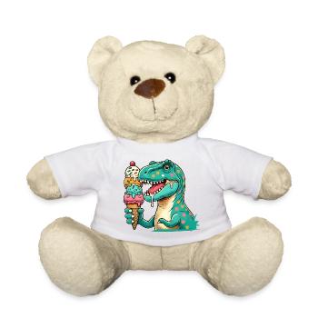 Motif de glace Dino : une aventure pour les gourmands - Nounours - blanc - Devant