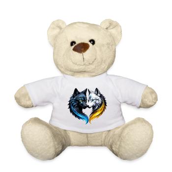 Majestic wolf heads. - Teddy Bear - white - Front